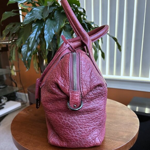 ALEXANDER MCQUEEN Leather Convertible Satchel Bag Burgundy - Picture 7 of 15